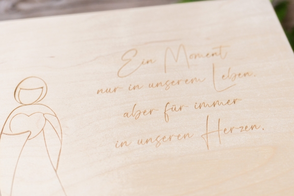 Holzbox Sternenkind "Engel" mit Spruch